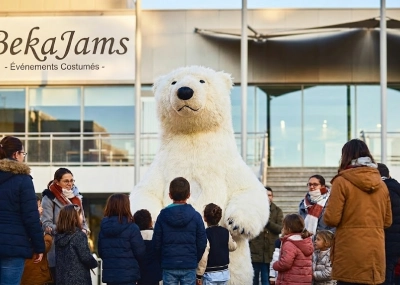 Mascotte d'ours polaire professionnelle
