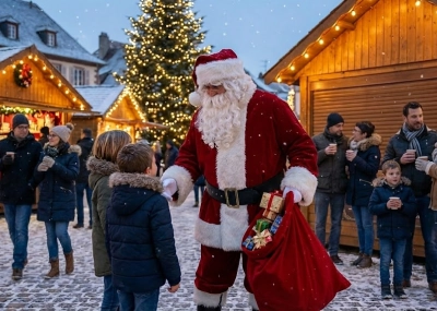 Mascotte de pere noel professionnel