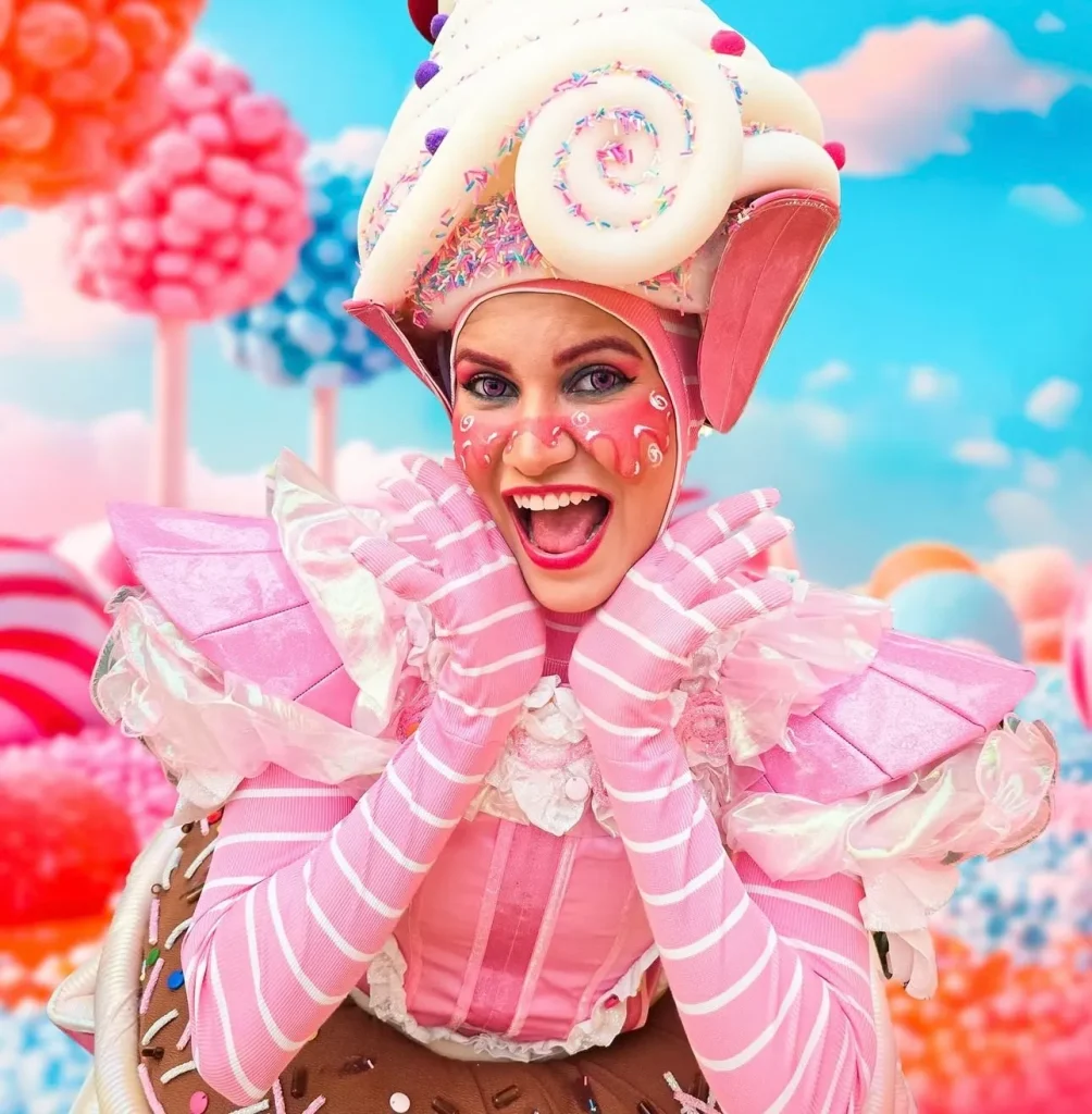 Parade des Délices Sucrés dans un univers féérique et festif, idéale pour événements grand public